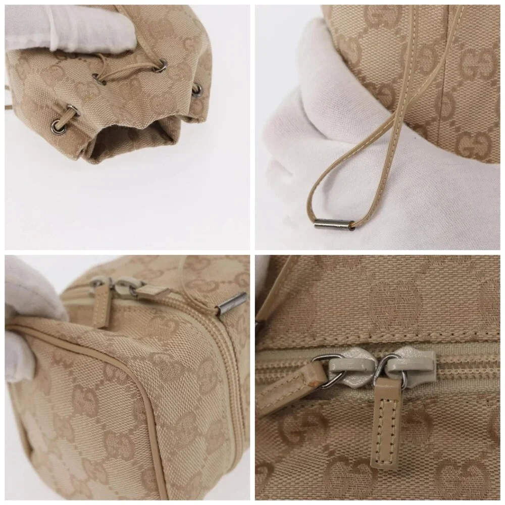 GUCCI GG Canvas Pouch Beige Silver 039 1054 Auth 154448 - Picture 16 of 16